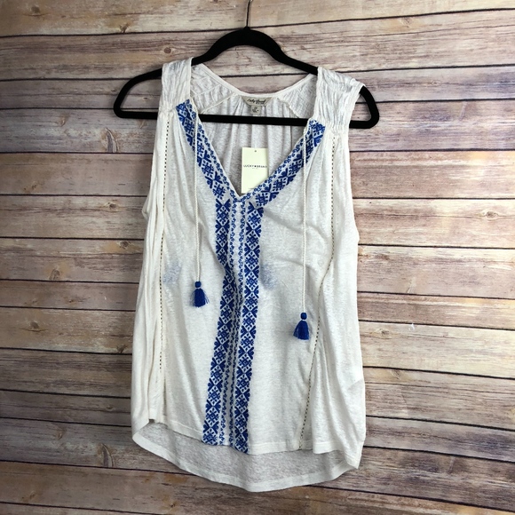Lucky Brand Tops - Lucky Brand Embroidered Tank - NEW